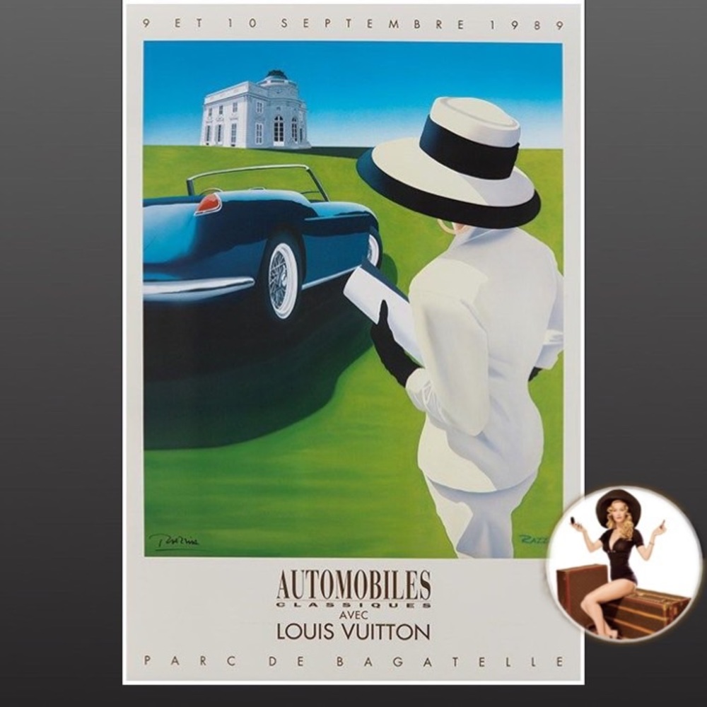 Louis Vuitton $2790 Original Linen Backed Razzia Ferrari Lithograph FRAMED - Picture 3 of 8